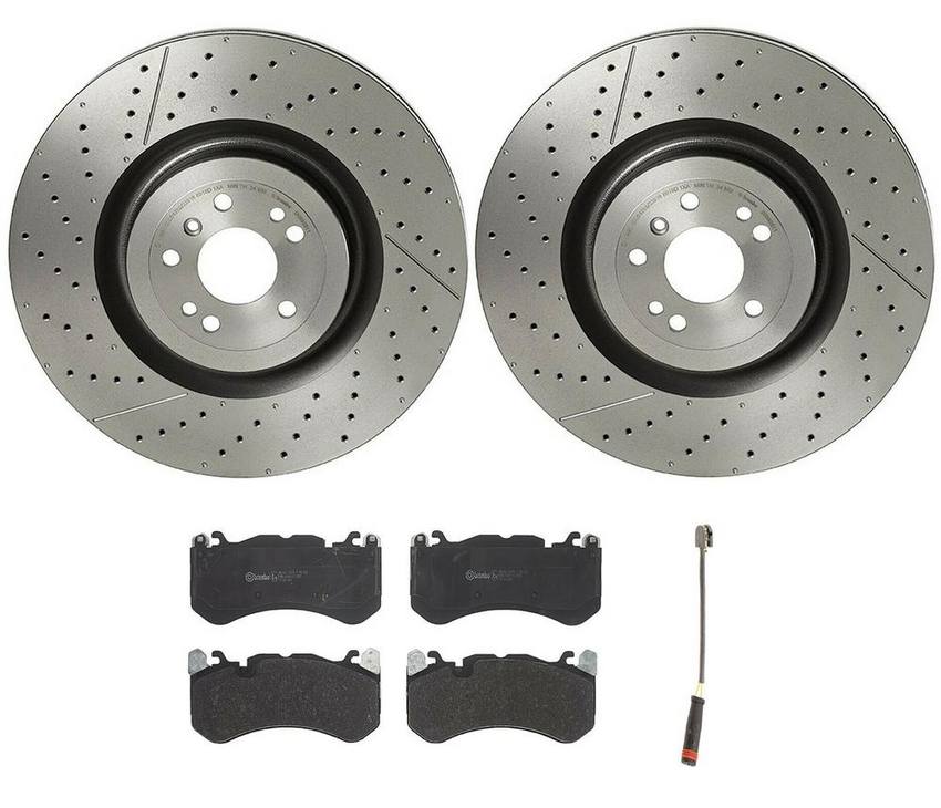 Mercedes Brakes Kit - Brembo Pads and Rotors Front (390mm) (Low-Met) 1715400617 - Brembo 3804048KIT